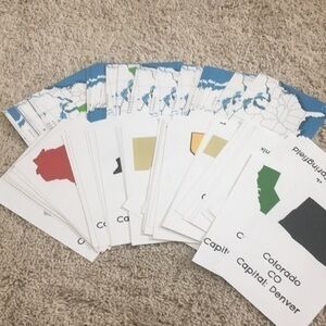 States and capitals flash cards